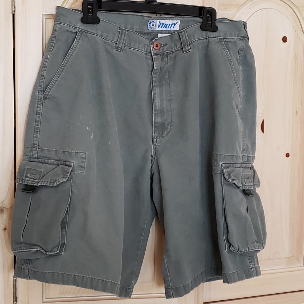Vintage Utility Brand Men’s Cargo Shorts Y2K Skater Green Size 38